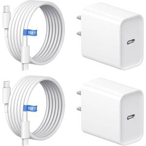 lot 2244 image: iPhone 17 Charger Fast Charging 20W USB C Charger Block & 10FT Fast Charging Cable Compatible with iPhone 1717 Air17 Pro17 Pro Max1615 SeriesiPad Pro and More