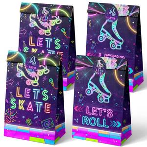 lot 2259 image: Outego 24 Roller Skating Goodie Bags for Glow Party Birthday, Skate Favor, Neon Party Supplies