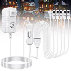 lot 2275 image: Relaxweex 6 Output Heads White Power Adapter with Switch ACDC 4.5V Adapter Compatible with Lemax Lighted Accessory 94566 94563 94564 94565 74227 74706 Christmas Micro Lighting Building Decoration