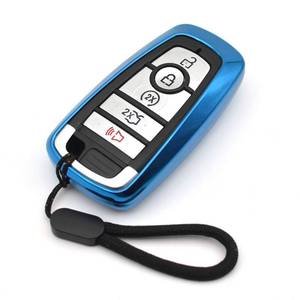 lot 2282 image: MECHCOS Fit for Ford Edge Mustang Explorer Bronco Escape Expedition Maverick F-150 Lightning F-250 F-350 F-450 F-550 Super Duty F-650 F-750 Blue TPU Key Fob Cover Case Holder Protector Accessories