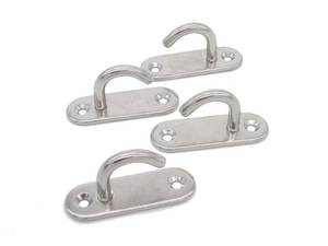 lot 2288 image: NOVSINO Stainless Steel Ceiling Hooks & Wall Hangers - Heavy Duty M6 Screw Mount, Rust-Proof Anchor Straps for Garage, Outdoor, Storage (4-Pack)