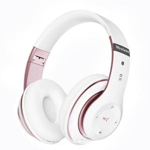 lot 2295 image: Falebare Bluetooth Headphones Over Ear, 6S Foldable Wireless Headphones with 6 EQ Modes, 40 Hours Playtime HiFi Stereo Headset with Mic, Soft Ear Pads, TFFM for CellphonePCHome (White & Rose Gold)