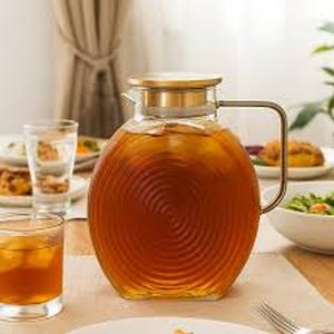 lot 19707 image: Charbrew Borosilicate Glass Pitcher Set with Teacups
