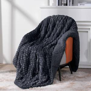 lot 1383 image: Topblan Weighted Blanket for Adults, 60 x 80 15lbs, Soft Sherpa Queen Size Heavy Blanket with 3D Jacquard Turtle Shell Flannel Fleece for Couch and Bed