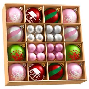 lot 1416 image: 44Pcs Christmas Tree Balls Ornament Set, Multicolor Decorative Ball Plastic Shatterproof Christmas Tree Hanging Ball Ornaments for Holiday Christmas Party Home Decoration (PinkSilver)