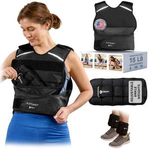 lot 1428 image: Lifepro Adjustable Weighted Vest for Women & Men - Flexvest 15 or 20 lb Workout Vest �� Reflective Fitness Weight Vest with Phone Pocket for Running, Cardio, Strength Training