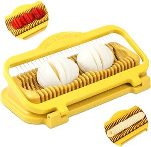 lot 2046 image: Larger Banana Slicer Egg Slicer for Hard Boiled Eggs, Stainless Steel & Aluminium Wires Strawberry slicer Multipurpose Heavy Duty Dishwasher Safe Banana Cutter slicer