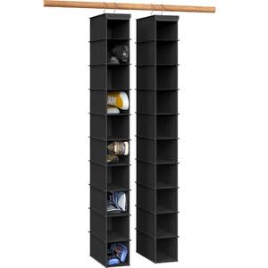 lot 2051 image: Simple Houseware 2 Pack 10 Shelves Hanging Organizer, Black