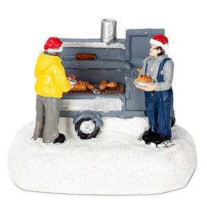lot 2054 image: innodept12 Christmas Village Accessories Figurines Scene with LED Light, Battery Operated(3V) not Included (Grilling)