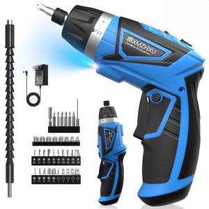 lot 2058 image: 8V Cordless Screwdriver,61 Torque Max 10N�m Electric Power Screwdriver with 47 Accessories,180°Pivoting Handle, 2000mAh Rechargeable Screw Gun&Bit Set with LED Light, Flexible Shaft,for Home,Office