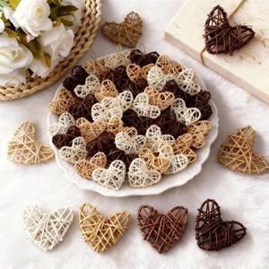 lot 2061 image: Vercraft 24 Pcs Neutral Valentines Day Heart Rattan Ornaments 2.75 Inch Valentine Wicker Rattan Heart DIY Farmhouse Vase Bowl Fillers for Valentines Wedding Xmas Tree Ornament Baby Shower Party Decor