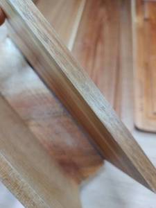 lot 2078 image: Wooden cutting trays with stand wategoos