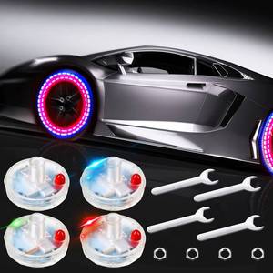 lot 2082 image: 4 Pieces Car Tire Lights Wheel Valve Stem Lamp Cap Lights Car Solar Led Tire Lights Solar Energy Flashing Lights for Vehicles Car Motorcycles Bicycles