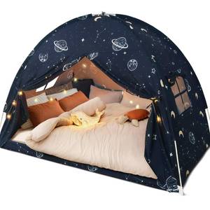 lot 3808 image: Toddler Bed Tent Full, Space Canopy Indoor for Kids Boys, Kids Bed Canopy Full Size, Galaxy Dome Playhouse Tents Floor Privacy Space on Bed Sleeping Tent for Girls Birthday Toy House Gift