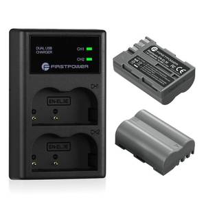 lot 4451 image: FirstPower EN-EL3e Battery 2-Pack 2200mAh and Dual USB Charger Compatible with Nikon D50, D70, D70s, D80, D90, D100, D200, D300, D300S, D700 Digital SLR Cameras