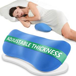 lot 4467 image: Lumbar Support Pillow for Bed, Adjustable Lower Back Support with Full-Length Insert Pad, 2 Height Options for Personalized Comfort, Memory Foam Pillow for Sleeping, Ideal for Back Sleepers��Blue��