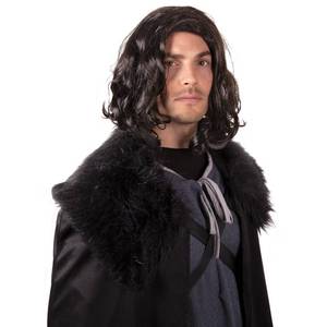 lot 4470 image: Narwhal Novelties Shoulder Length Black Hair Wig for Men �� Medium Length Curly Hair Wig Men for Cosplay, Halloween, Role Play, 70s-80s Themed Parties - Natural Look Synthetic Mens Wigs for Adults