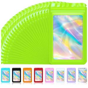 lot 4473 image: JETMORE 100 pcs Mylar Bags, Resealable Holographic Bags, Sealable Packaging Bags for Small Business, Freshie Supplies, Candy Sample Jewelry Product Bag, Foil Pouch for Party Favor (5�7 Inch, Green)