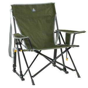 lot 5652 image: GCI Outdoor Kickback Rocker Foldable Rocking Camp Chair  Heathered Loden