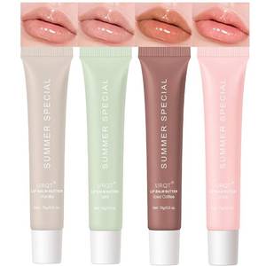 lot 6185 image: URQT 4PCS Summer Special Lip Butter Balm, Hydrating, Nourishing & Softening Lip Care with Natural Oils & Fruit Extracts, Long-Lasting Moisture, Non-Sticky Shine, Soften Dry Lips Lip Care (4PCS, 4)