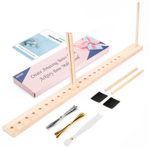 lot 6188 image: Ackitry X-Large Bow Maker for Ribbon for Wreaths, 20 Inch Wooden Bow Maker Tool for Christmas Halloween Bows, Hair Bows, Creating Gift Bow, Party Decoration, Corsage, Holiday Wreath, Various Crafts