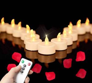 lot 6190 image: Hanzim Tea Light Candles with Remote Control,Flickering Flameless LED Candle,Long Lasting 400Hours,Battery Operated with Timer for Home Decoration Seasonal &Festival Celebration WarmYellow (24pcs)