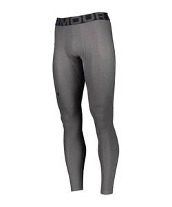 lot 6205 image: Under Armour Mens HeatGear Armour Leggings, Carbon Heather (090)Black, Small Tall