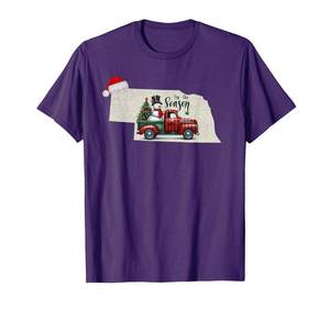 lot 6206 image: Port and company size L color black Christmas Nebraska Xmas State Map Nebraska Christmas T-Shirt