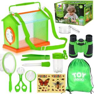 lot 6224 image: TOY Life Bug Catcher for Kids, Bug Catching Kit Kids Explorer Kit with Bug Net, Catching Tool, Tweezers, Magnifying Glass, Binoculars, Insect Catcher, Educational Outdoor Toys Kid Adventure Set