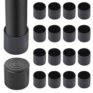 lot 6225 image: Auvotuis 16Pcs 1-12 Inch (38mm) PVC Chair Leg Tips Caps, Round Non-Slip Folding Chair Leg End Caps Black Furniture Table Feet Caps Floor Protector Cups for Hardwood Floors