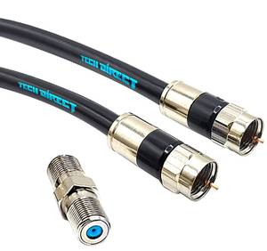 lot 6247 image: TechDirect 5FT RG6 Coaxial Cable Black - High Speed Internet, Cable TV, Antenna, Satellite Broadband Low Resistance RG6 Coax Cable Cord Low Loss TV Cable Extension Wire with Connectors Extra-Durable