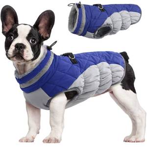 lot 6248 image: FUAMEY Dog Coat for Medium Dogs,Waterproof Dog Winter Jacket with Harness Built in Puppy Cold Weather Coats Reflective Pet Vest with Zipper Warm Fleece Dogs Snowsuit Windproof Blue M