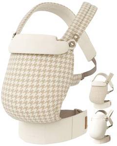 lot 7473 image: Tivellary Reversible Baby Carrier, Khaki Solid & Houndstooth Lightweight & Breathable Lyocell Fabric Ergonomic Lumbar Support and Quick Hands-Free Wear for Newborn to Toddler (7��44 lbs)