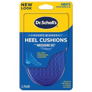 lot 8337 image: Dr. Scholl s Massaging Gel Advanced Heel Cushions for Men (8-13) Inserts to Relieve Heel Discomfort