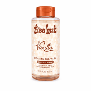 lot 8338 image: Tree Hut Vanilla Soothing Foaming Gel Body Wash  18 fl oz (Leaking)