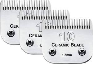 lot 8354 image: 3 Pack 10 Blade Dog Grooming Blades Compatible with Andis ClippersOster A5Wahl KM,Detachable Stainless Steel Blade,Size-10, 116-Inch Cut Length