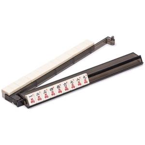 lot 8357 image: Yellow Mountain Imports Modern Mahjong Racks with Built-in Pushers - Black - Set of 4