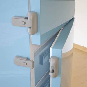 lot 8421 image: SAFELON 2 Pcs Baby Safety Fridge Lock, Child Proof Refrigerator Freezer Door Lock, Protect Refrigerators with Damaged Sealing Strips (Grey)