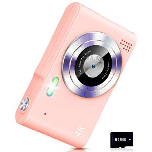 lot 8422 image: Digital Camera, Camera for Kids, UHD 4K 48MP Point and Shoot Digital Cameras with 64GB SD Card and 16X Digital Zoom Anti Shake, Compact Portable Small Gift for Boys Girls Students