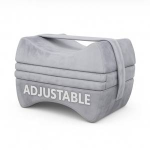 lot 9400 image: Flexicomfort Thick Knee Pillow for Side Sleepers - Adjustable Memory Foam for Custom Comfort - Designed for Supportive Sleep Posture - Includes Removable Layers for Thickness Customization - Large