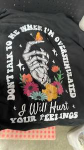 lot 10282 image: Skeleton Hand Floral hodie Dont Talk to me When Im Over Stimulated I will haunt your feelings