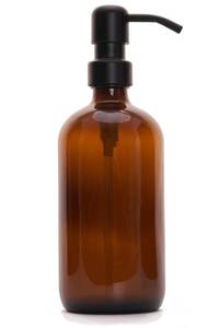 lot 10291 image: Diahom Soap Dispenser Amber Glass Hand Dish Soap Dispensers 1pcs Stainless Steel Pump 16 Oz for Kitchen Sink Countertop Bathroom