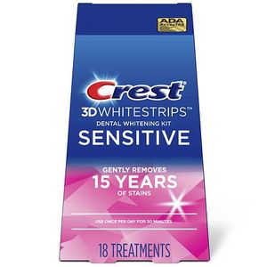 lot 10310 image: Crest 3D Whitestrips Sensitive At-Home Teeth Whitening Kit  18 Treatments - 36 strips