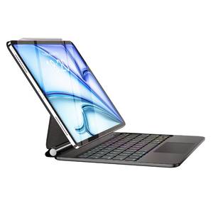 lot 11734 image: TabletKeyer Magic for iPad Air 11-inch (M3M2) Case with Keyboard Air 10.9(5th4th)Pro 11(4th3rd2nd1st)Gen, Trackpad Floating Rainbow Backlit TouchPad Keypad with Cantilever Magnetic Cover Black