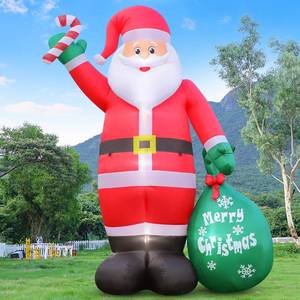 lot 11740 image: 12FT Giant Christmas Inflatable Santa Claus with Candy Cane and Gift Bag Yard Decors, Easy Installation and Storage, Built-in Bright LED Lights for Xmas Outdoor Garden Lawn Holiday Party Decoration