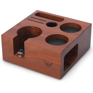 lot 11756 image: KNODOS 54mm Espresso Tamping Station For Breville Espresso Machine Accessories Rosewood Tamper Stand & Portafilter Holder
