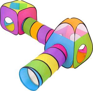 lot 11761 image: NUBUNI 4pc Pop Up Children Play Tent  2 Crawl Tunnel  2 Tents  Kids Tents for Boys, Girls, Babies & Toddlers for Indoor & Outdoor  Large Children Playhouse Ball Pit