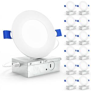 lot 11770 image: Sunco 12 Pack 4 Inch LED Recessed Lights, Slim Canless Ceiling Lighting, 650 LM, 10W (60W Equivalent), 3000K Warm White, Dimmable, Wafer Thin, Ultra Thin with Junction Box ETL.