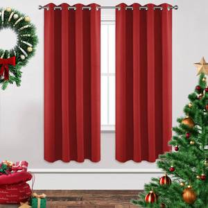 lot 11786 image: Joydeco Blackout Curtains 72 Inch Length 2 Panels Set, Thermal Insulated Long Curtains& Drapes 2 Burg, Room Darkening Grommet Drapes for Living Room Bedroom Window (W52 x L72 Inch, Red)