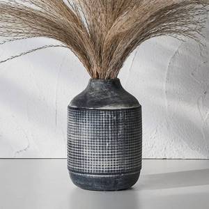 lot 11800 image: SIDUCAL Ceramic Rustic Farmhouse Vase, Sand Glaze Finish Boho Vase, Pottery Decorative Flower for Home Decor, Table, Living Room Decoration, Shelf Decor, Mantel, 7.4 Inch, Black